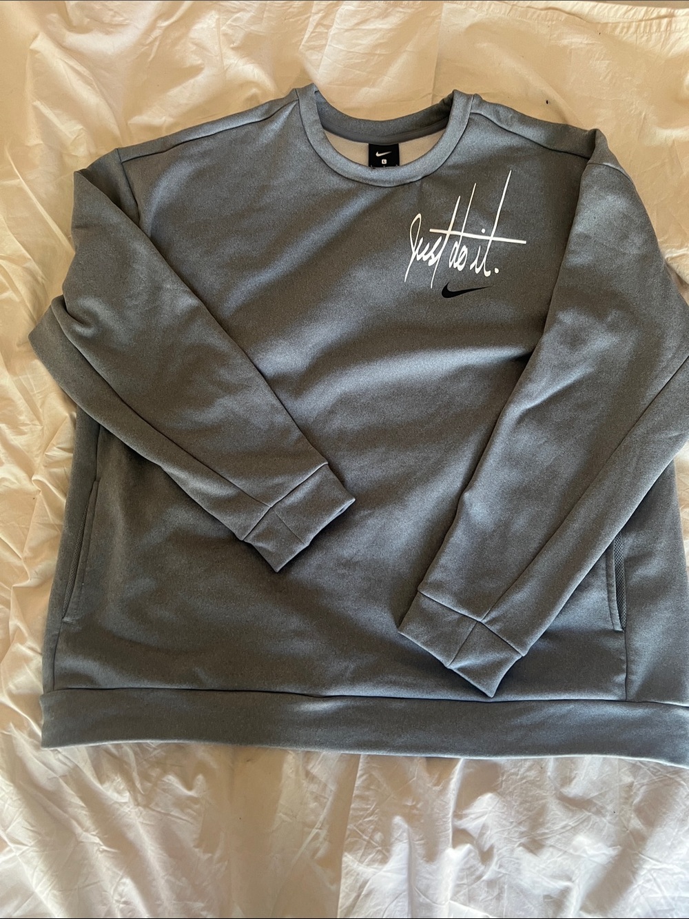 Nike Women’s Gray 'Just Do It' Crewneck Sweatshirt Size L